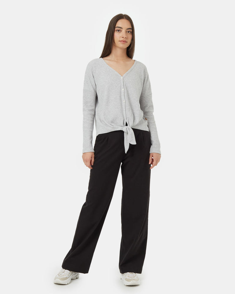Treewaffle Tie Front Top-2