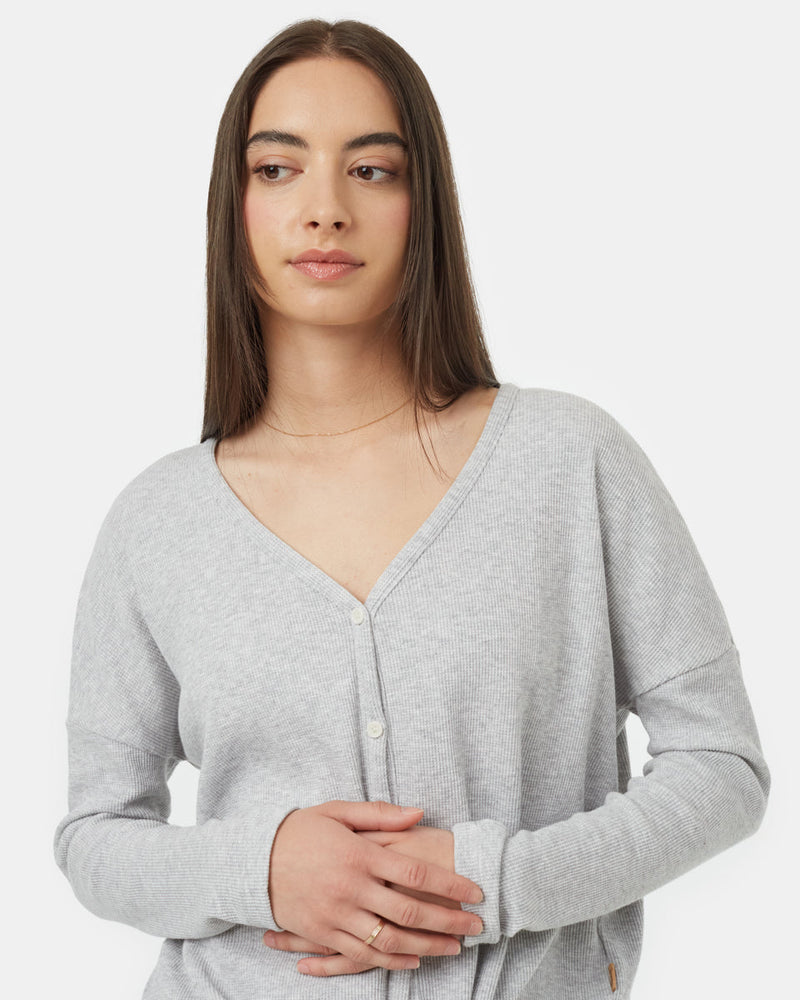 Treewaffle Tie Front Top-4
