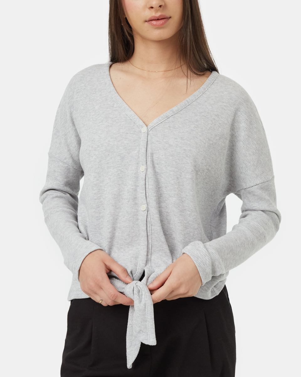 Treewaffle Tie Front Top-5