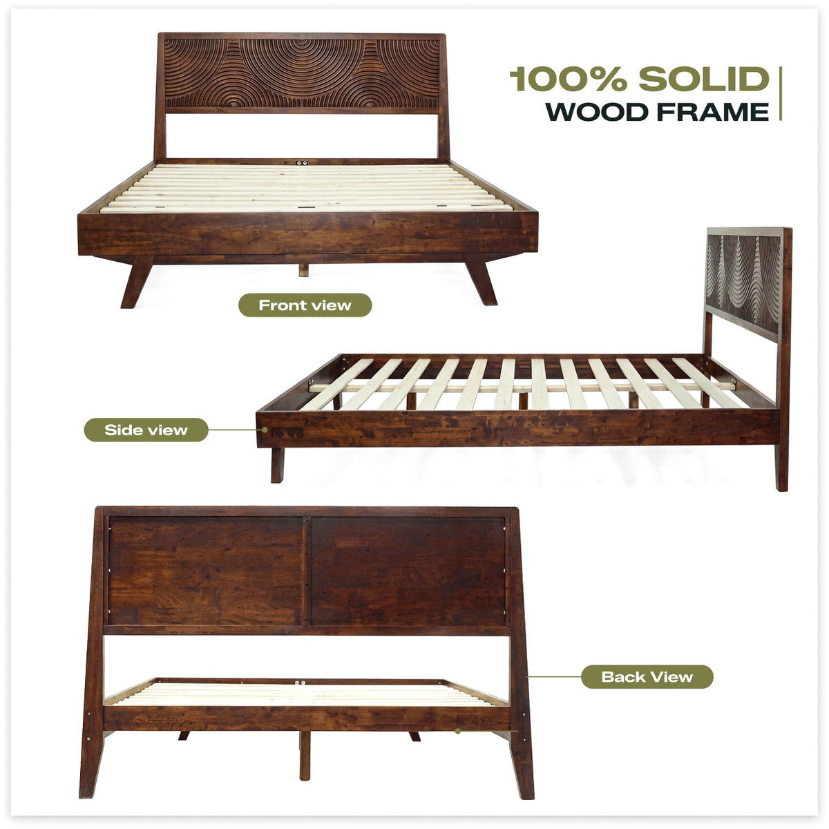 Base de cama de madera maciza Harmony-19