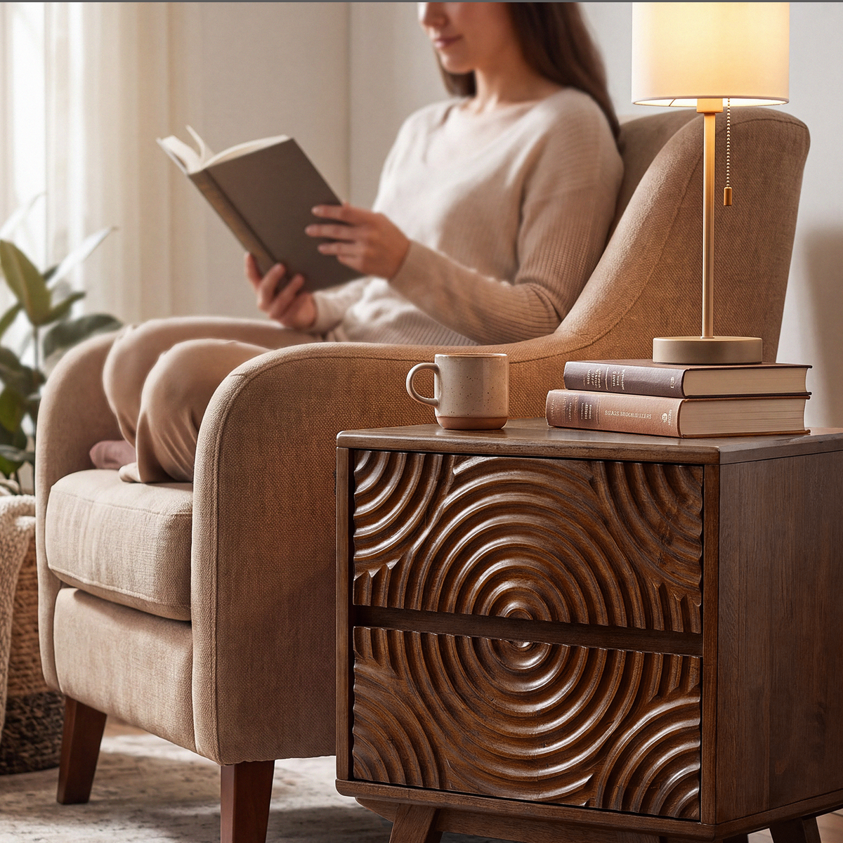 Harmony Solid Wood Nightstand-19