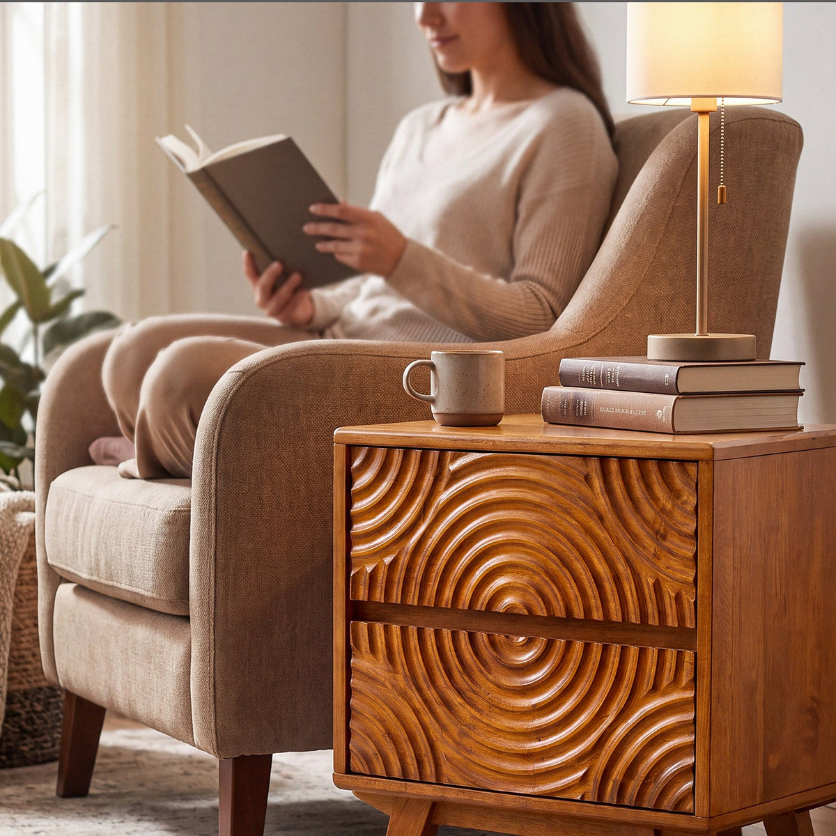 Harmony Solid Wood Nightstand-9