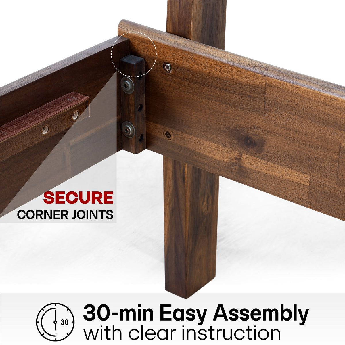 Aurora Solid Wood Bed Frame-18