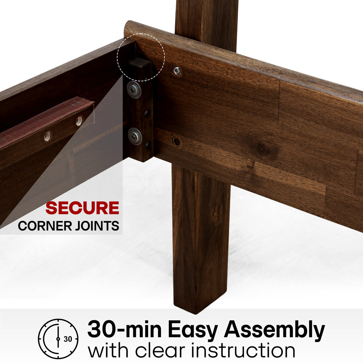 Aurora Solid Wood Bed Frame-38