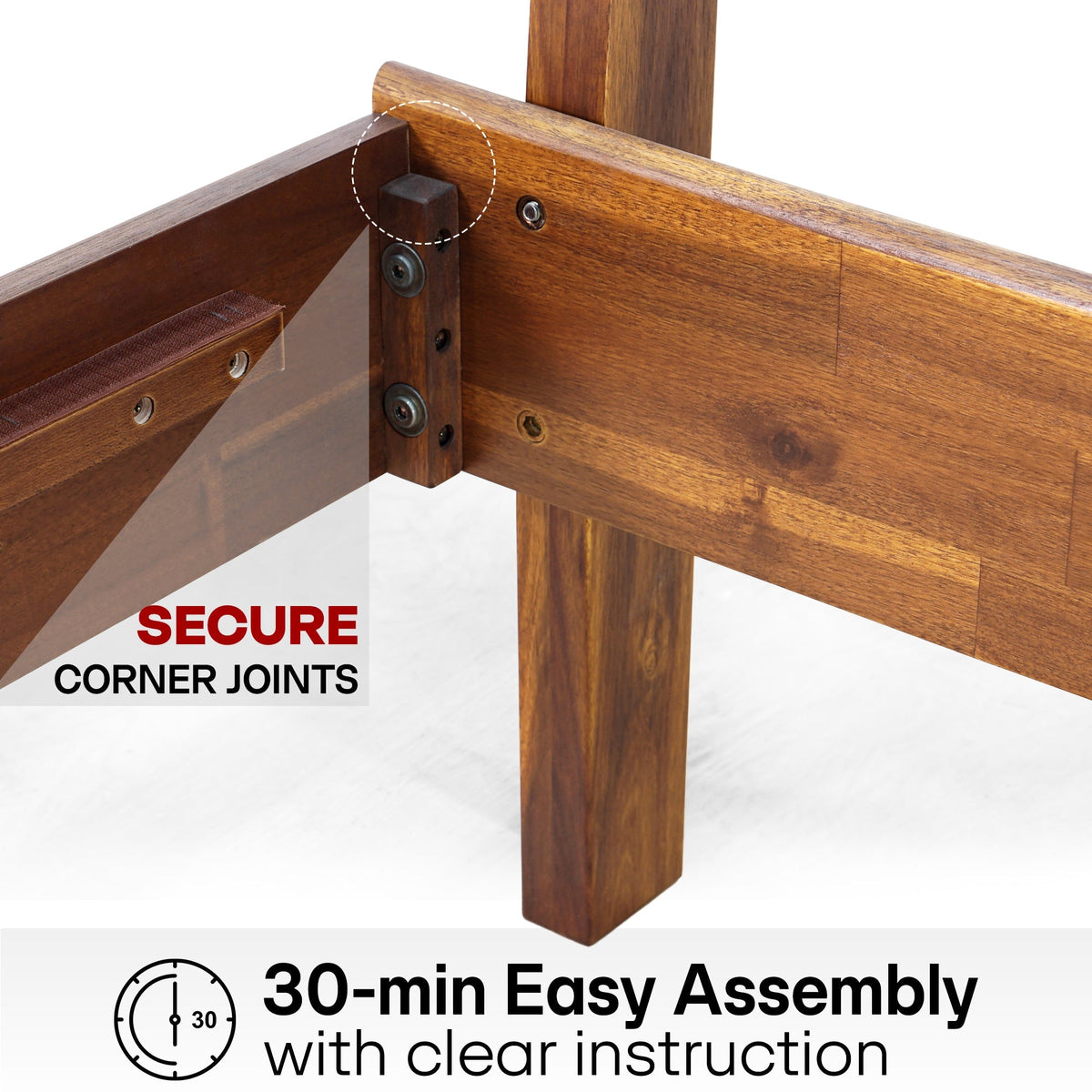 Aurora Solid Wood Bed Frame-28
