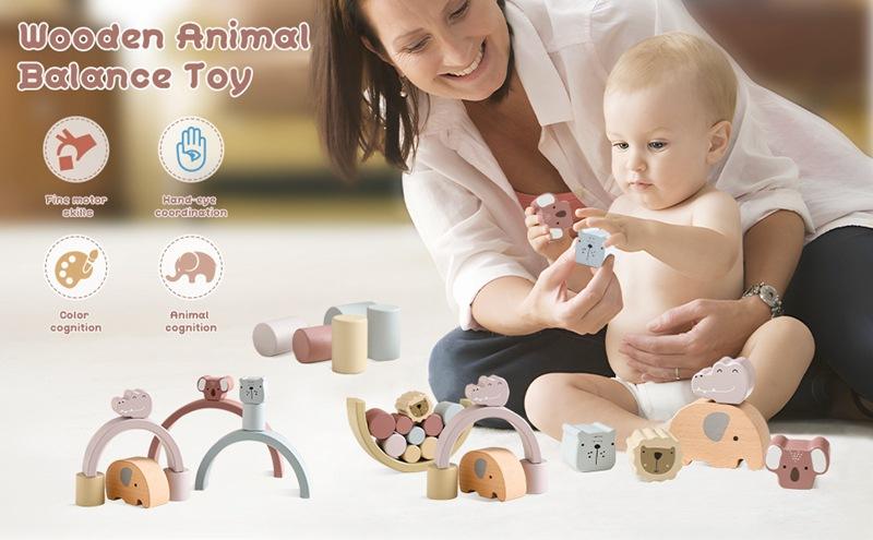 Animal Stacking Set — Wooden Balance & Stacking Toy | Wild Baby-4