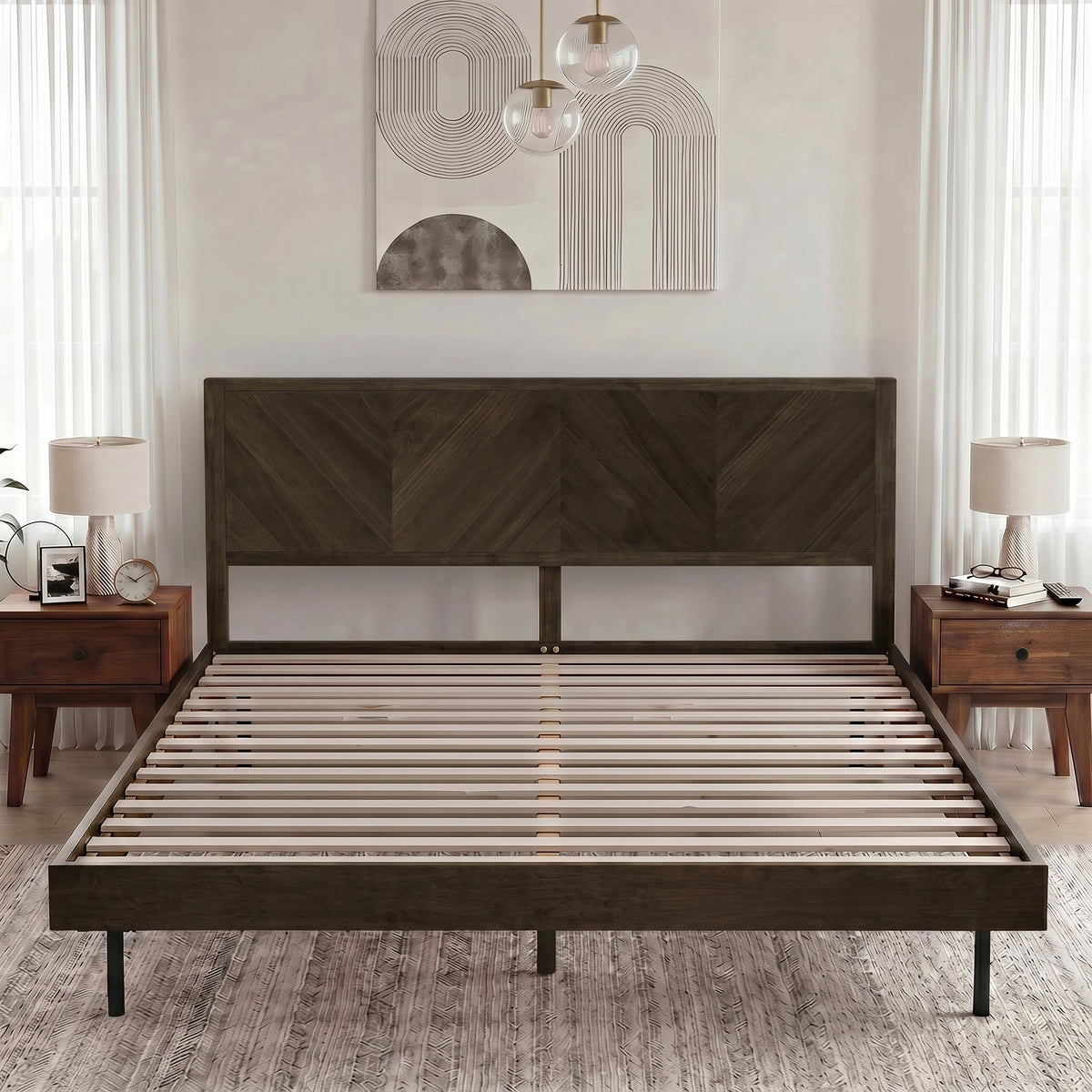 Alander Solid Wood Bed Frame-2