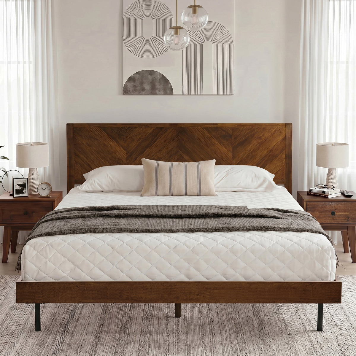 Alander Solid Wood Bed Frame-14