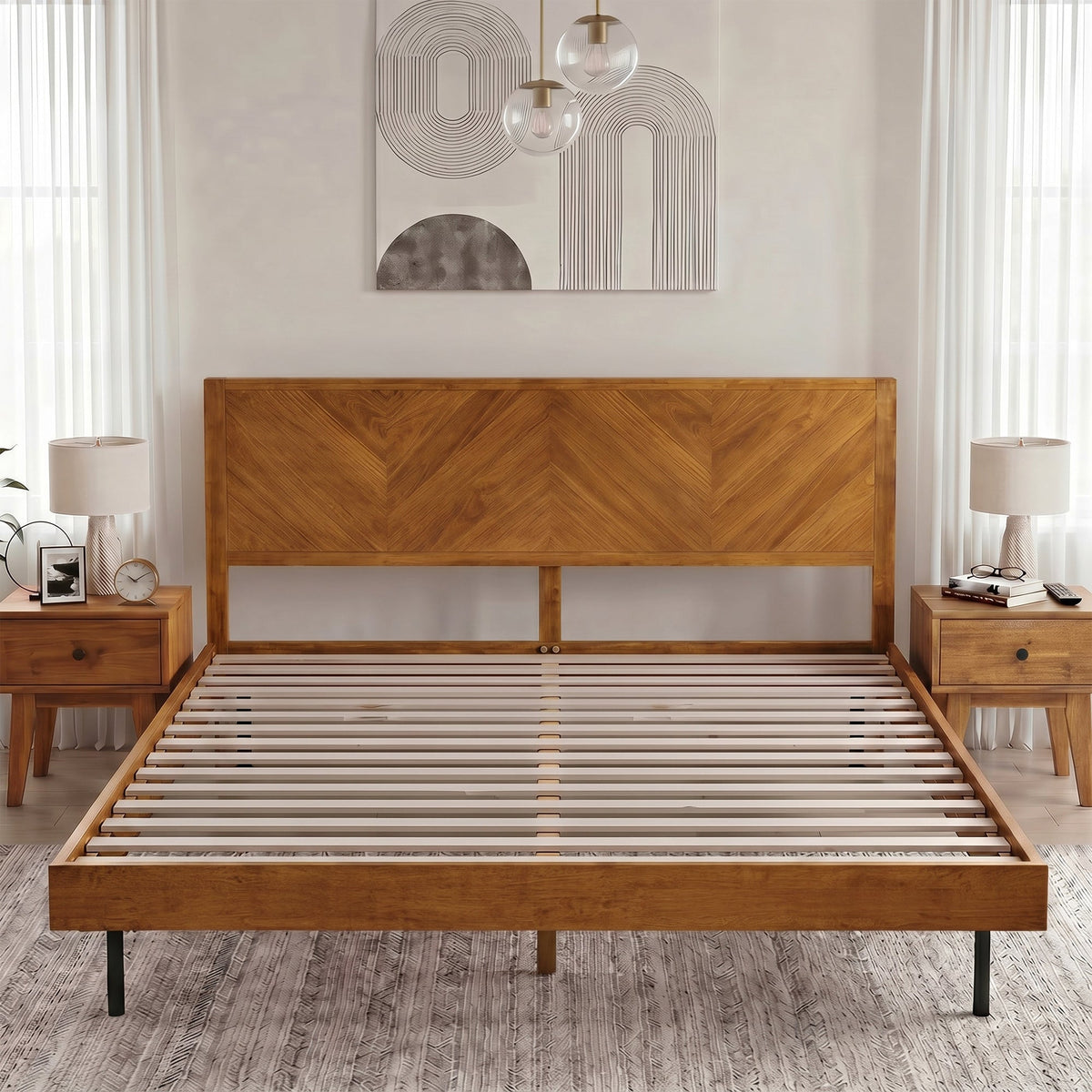 Alander Solid Wood Bed Frame-24
