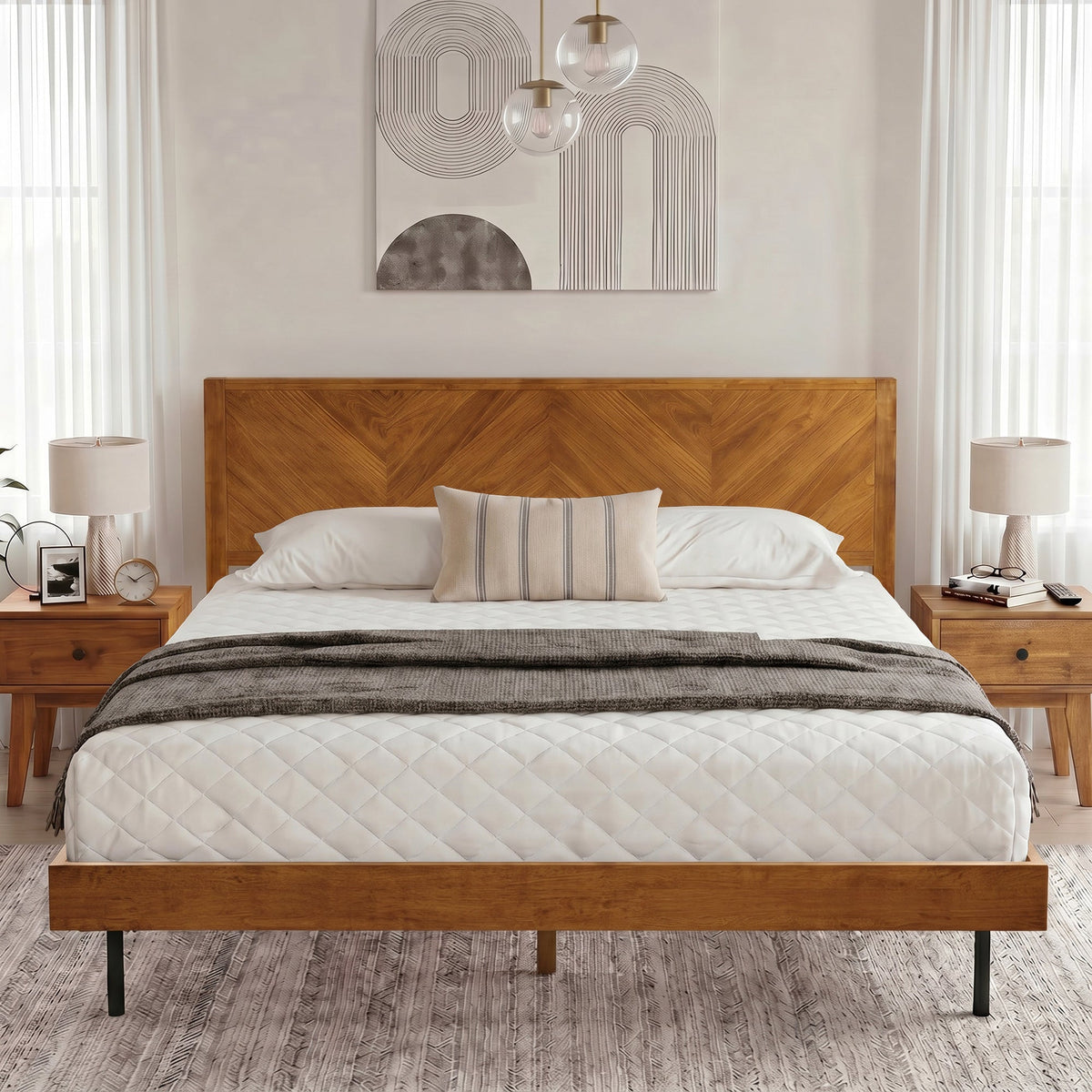Alander Solid Wood Bed Frame-25