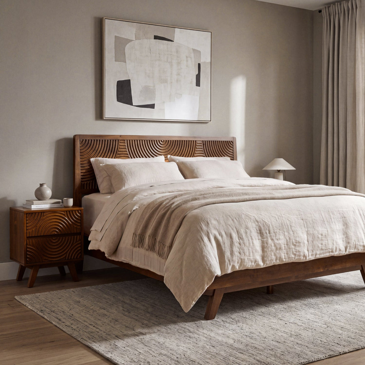 Base de cama de madera maciza Harmony-15