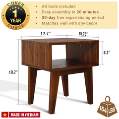 Mesita de Noche de Madera Maciza Serena-25