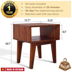 Mesita de Noche de Madera Maciza Serena-39