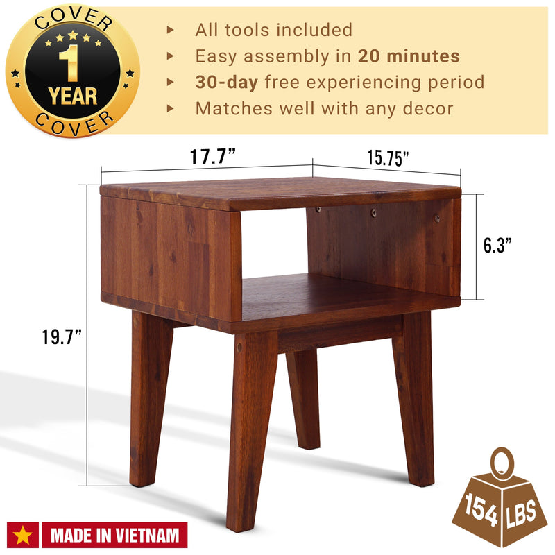 Mesita de Noche de Madera Maciza Serena-39