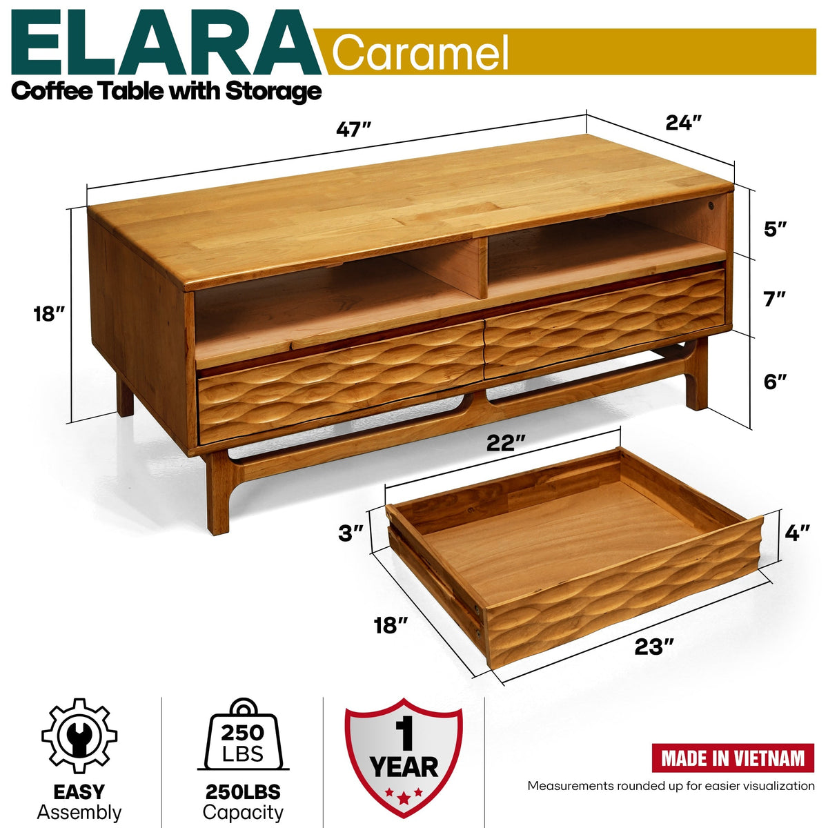Elara Wooden Coffee Table-4