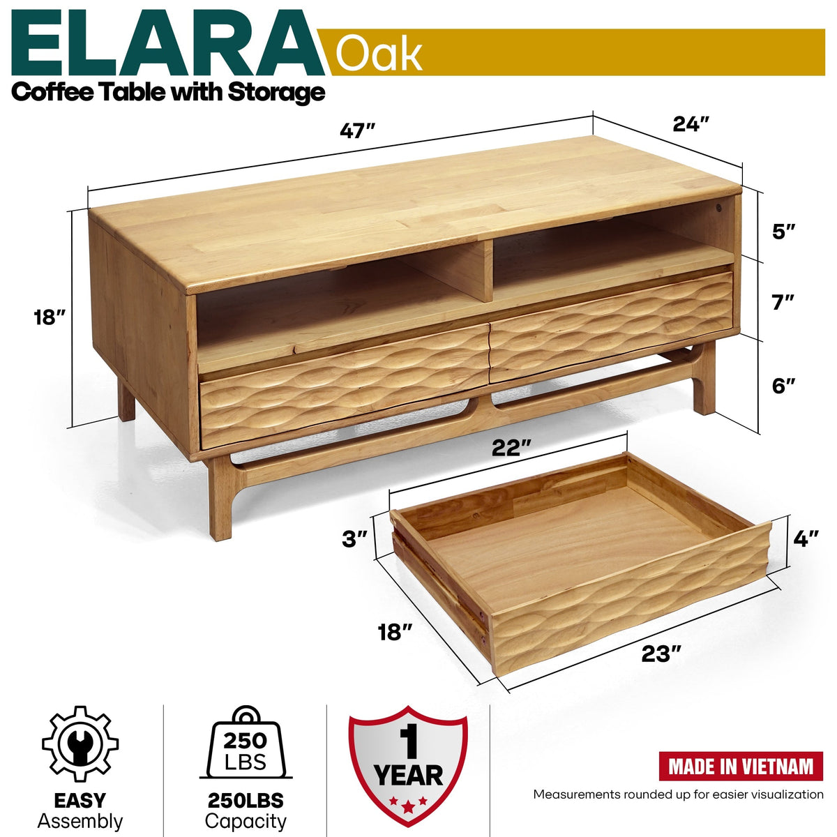 Elara Wooden Coffee Table-22