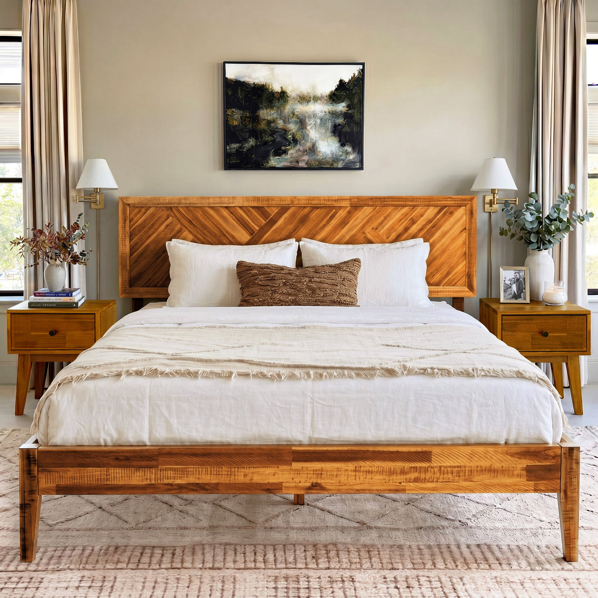 Sierra Deluxe Solid Wood Bed Frame-39