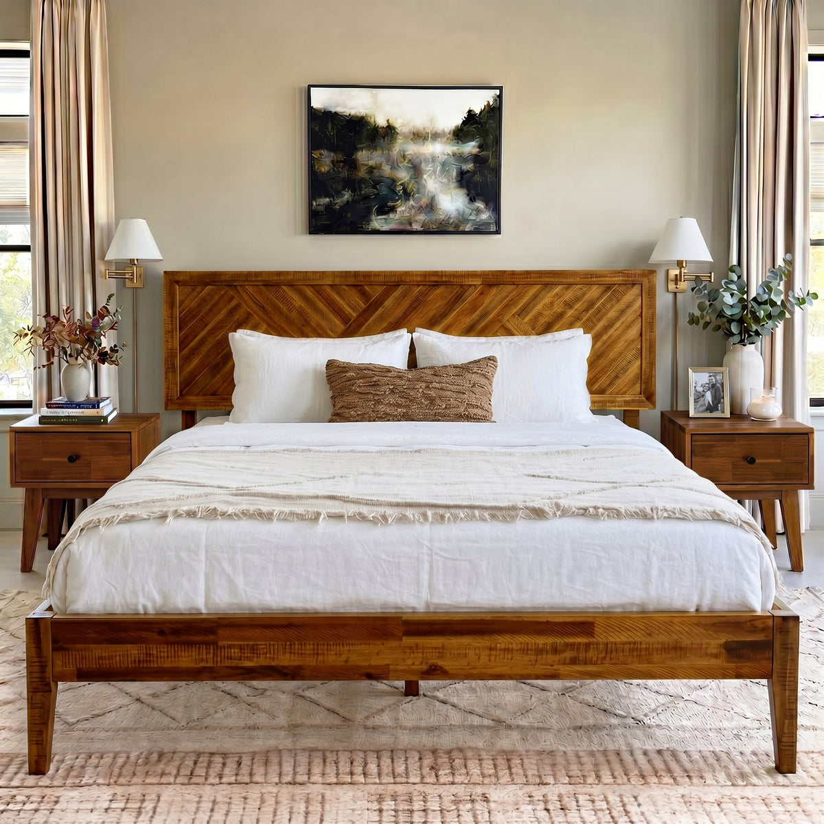 Sierra Deluxe Solid Wood Bed Frame-27