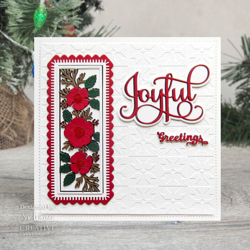 Creative Expressions Sue Wilson Festive Christmas Rose Floral Panels Craft Die-4