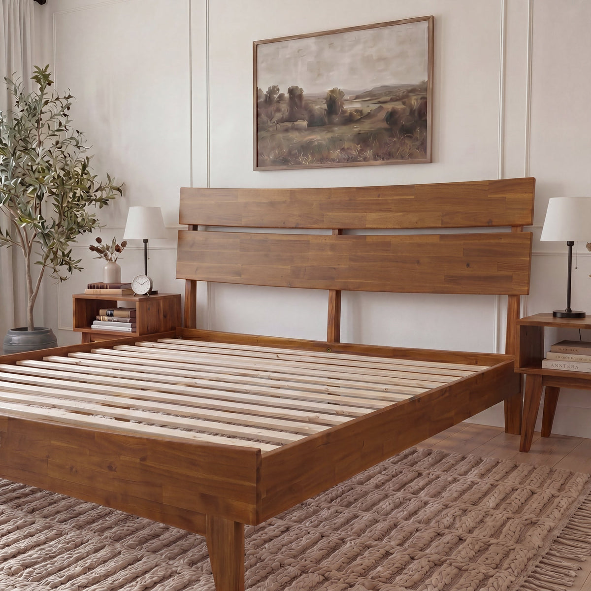Aurora Solid Wood Bed Frame-36