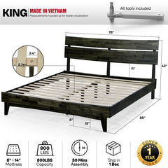 Aurora Solid Wood Bed Frame-10