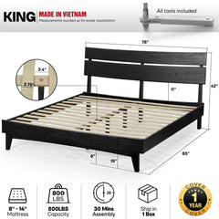Aurora Solid Wood Bed Frame-50