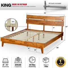 Aurora Solid Wood Bed Frame-30