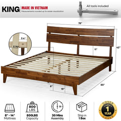 Aurora Solid Wood Bed Frame-20