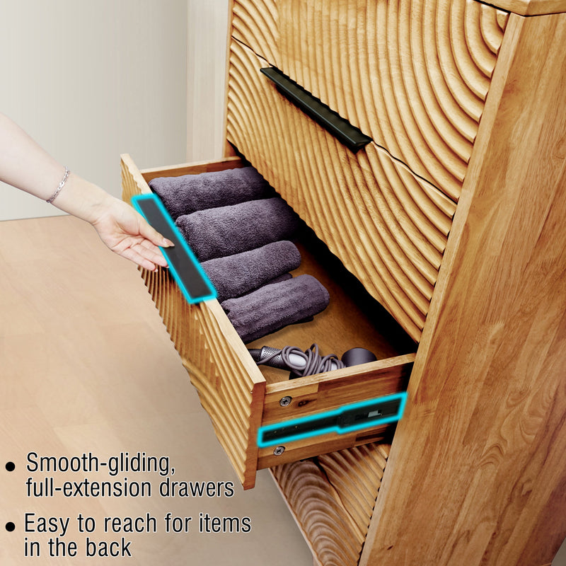 Harmony Solid Wood Dresser with 5 Drawers-5