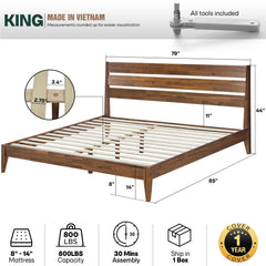 Emery Solid Wood Bed Frame-10