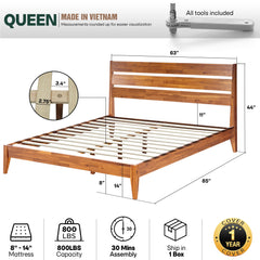 Emery Solid Wood Bed Frame-20