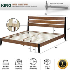 Emery Solid Wood Bed Frame-43