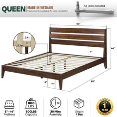 Emery Solid Wood Bed Frame-31