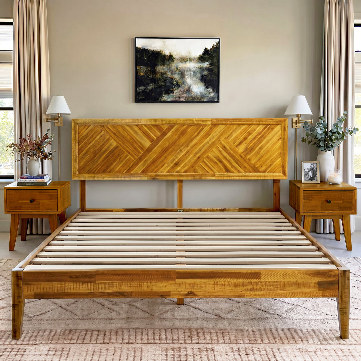 Sierra Deluxe Solid Wood Bed Frame-14