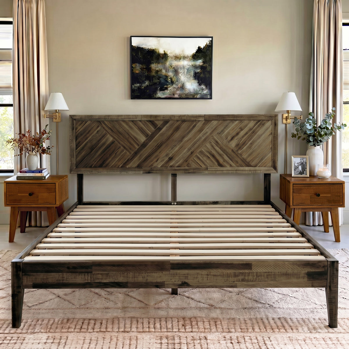 Sierra Deluxe Solid Wood Bed Frame-2