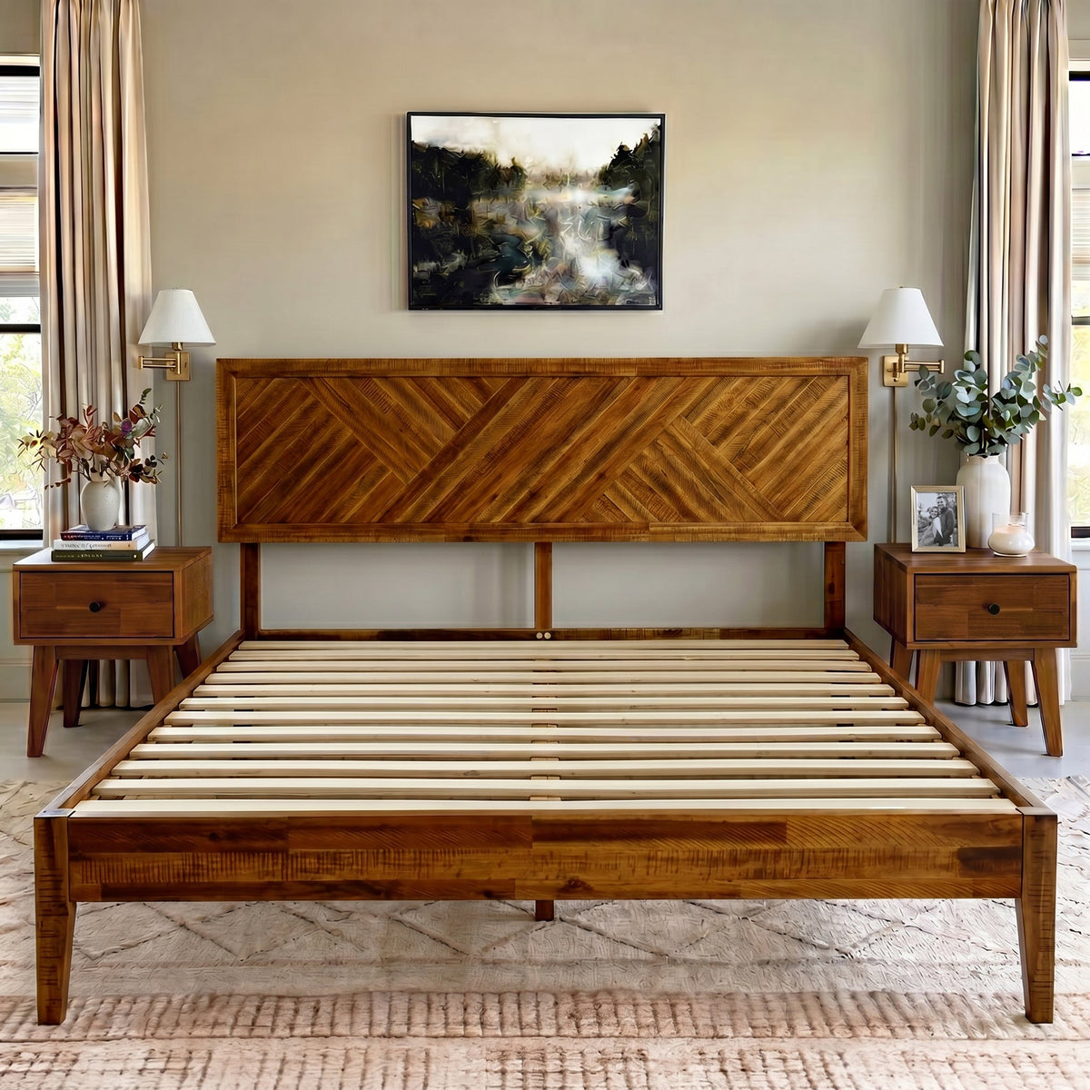Sierra Deluxe Solid Wood Bed Frame-26
