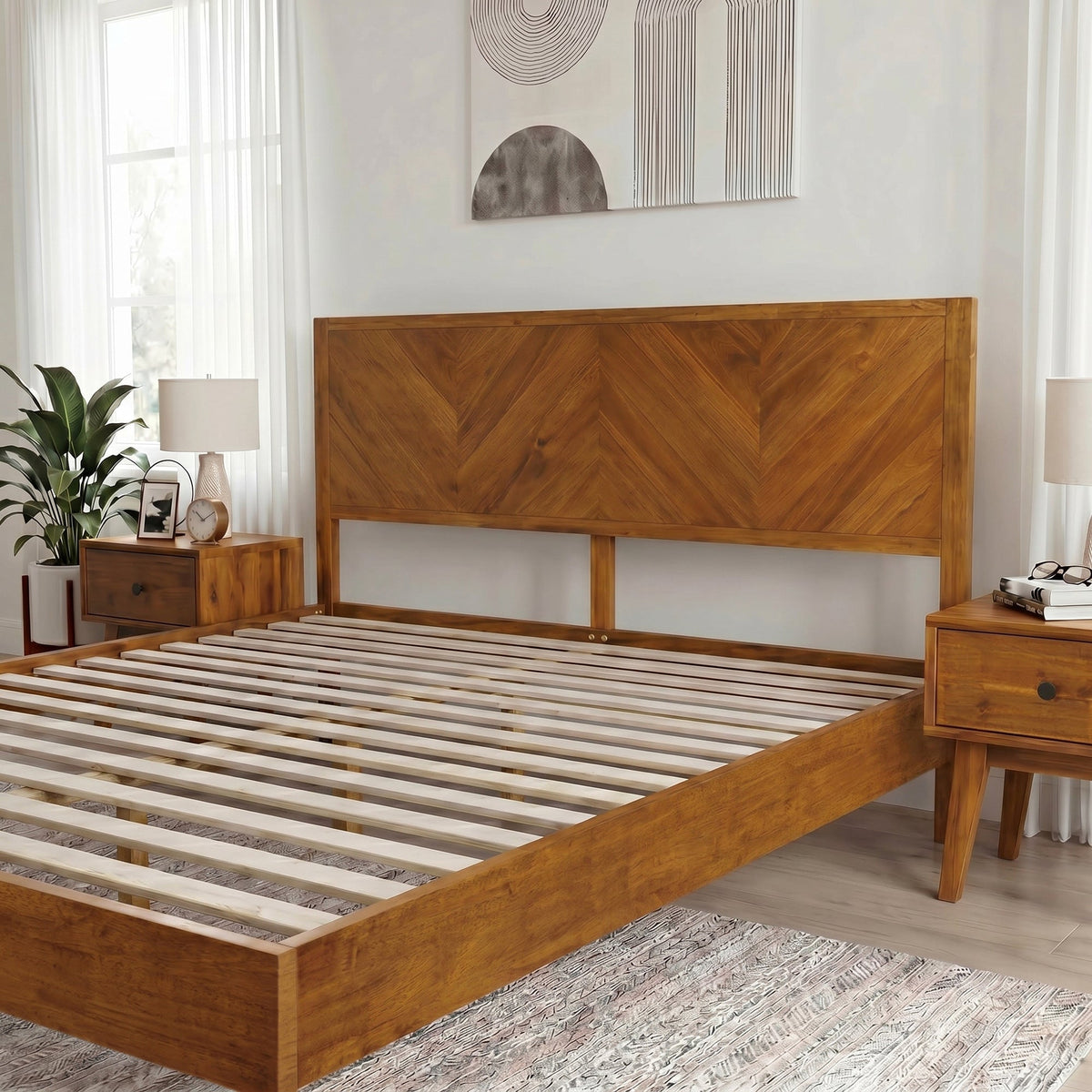 Alander Solid Wood Bed Frame-32
