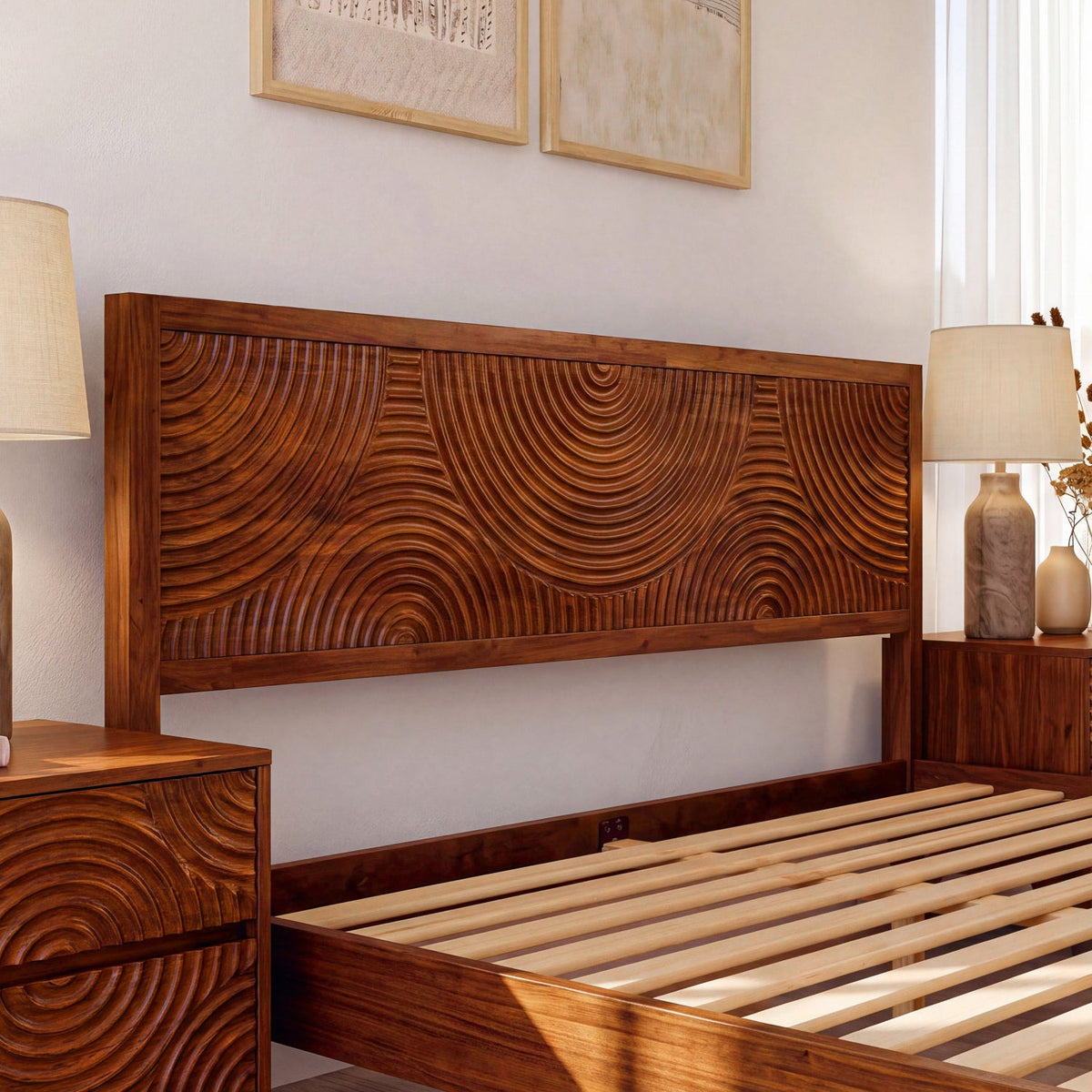 Base de cama de madera maciza Harmony-4