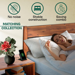 [Buy 1 Get 1] Callisto Solid Wood Bed Frame and Nightstand-15
