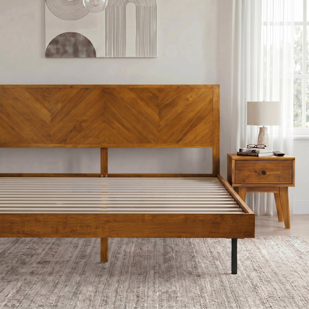 Alander Solid Wood Bed Frame-28