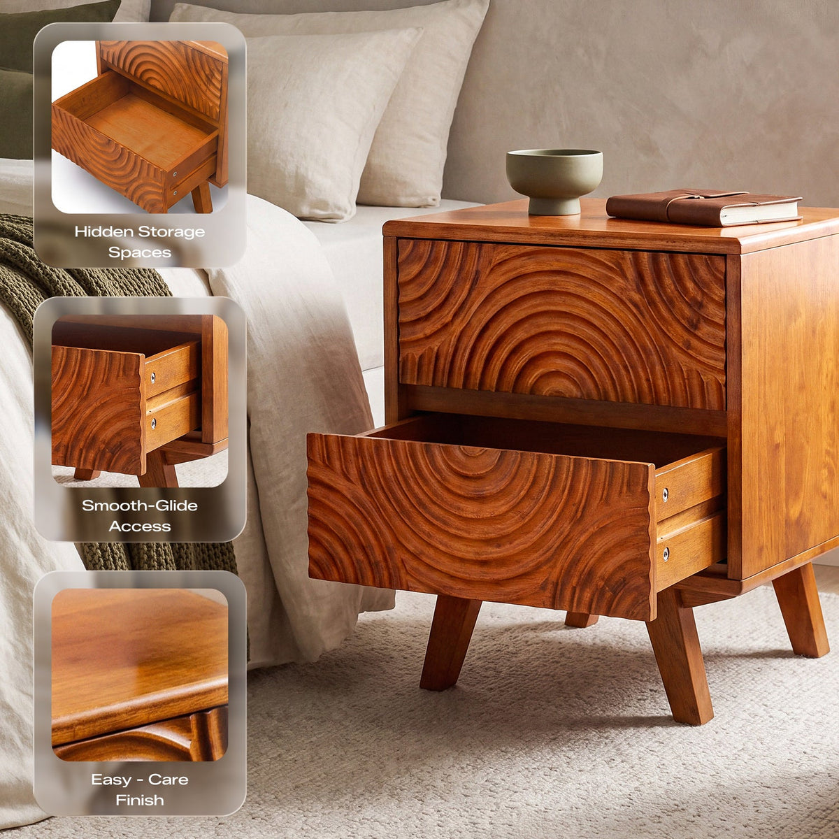 Harmony Solid Wood Nightstand-6