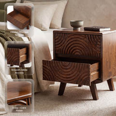 Harmony Solid Wood Nightstand-16