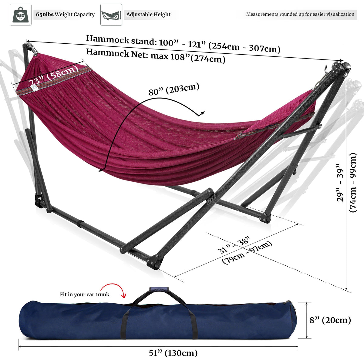 Hamaca universal con soporte de tamaño mediano-75