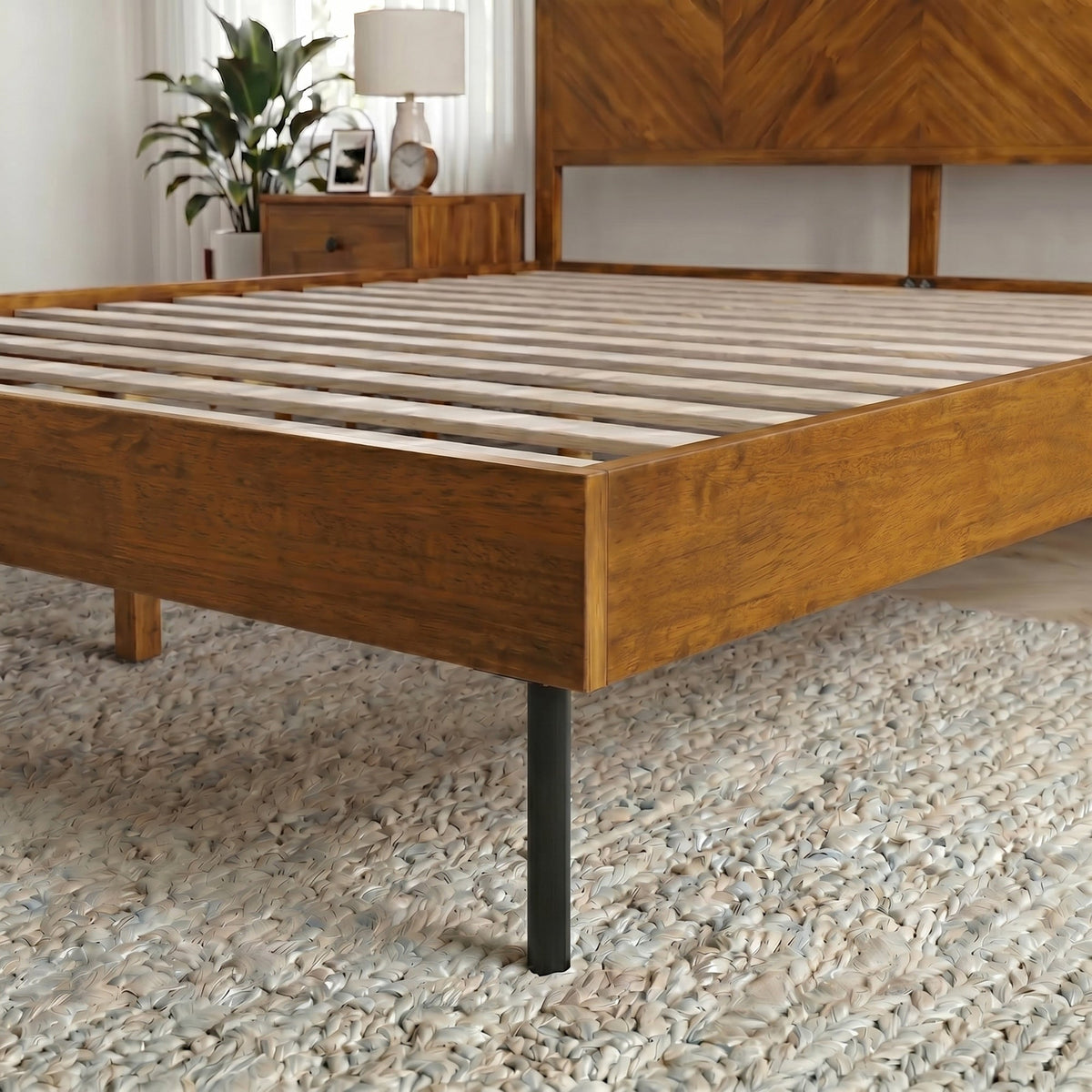 Alander Solid Wood Bed Frame-30