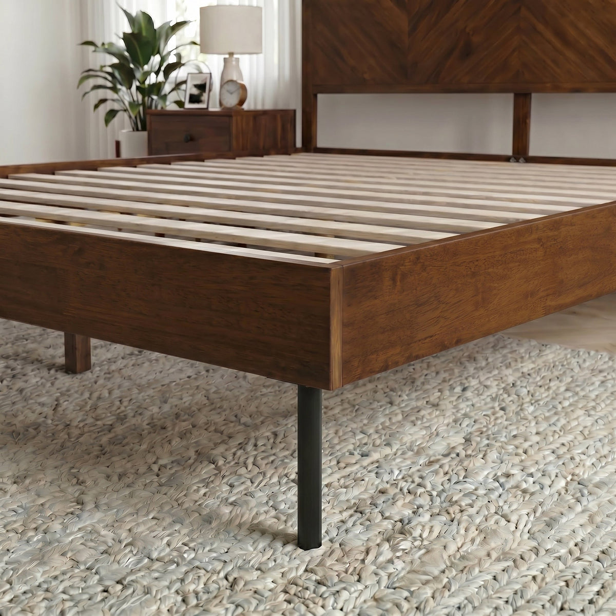 Alander Solid Wood Bed Frame-19