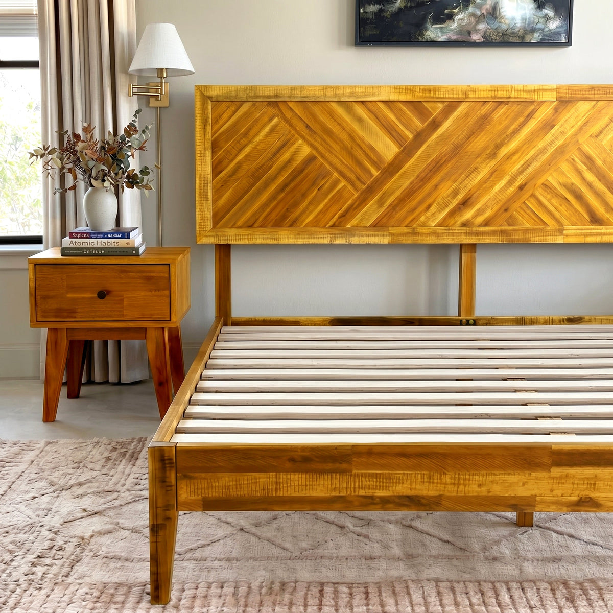 Sierra Deluxe Solid Wood Bed Frame-16