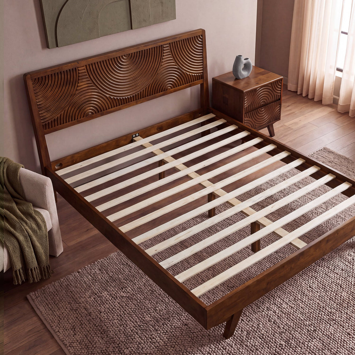 Base de cama de madera maciza Harmony-22