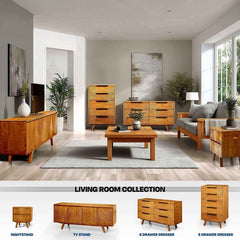 Harmony Solid Wood Dresser with 5 Drawers-18