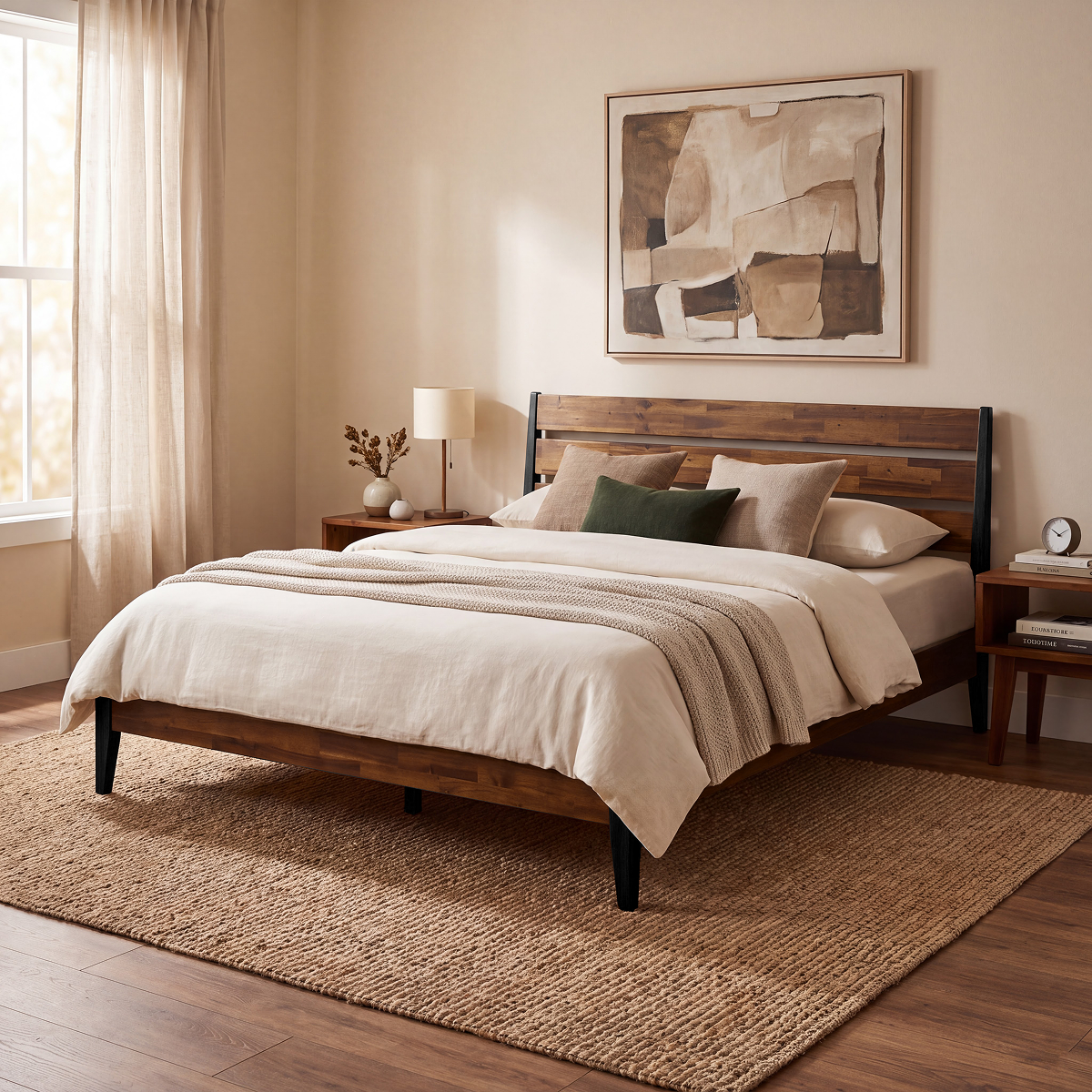 Emery Solid Wood Bed Frame-44