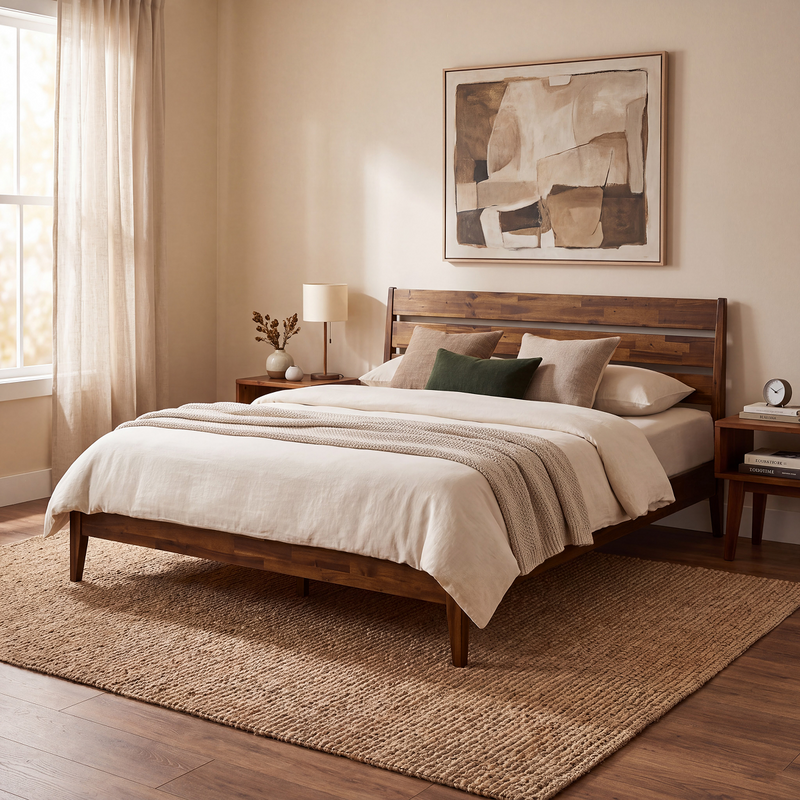 Emery Solid Wood Bed Frame-11